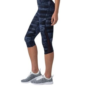 Lululemon Train Times Crop (17") Sz 6 Transition Multi Midnight Navy